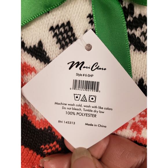 NWT Sherpa Lined Knit Winter Snowflake Holiday Design No-Slip Slipper Socks - Picture 5 of 6